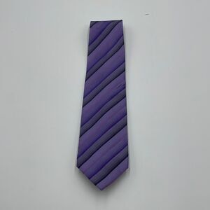 Purple striped John Ashcroft necktie